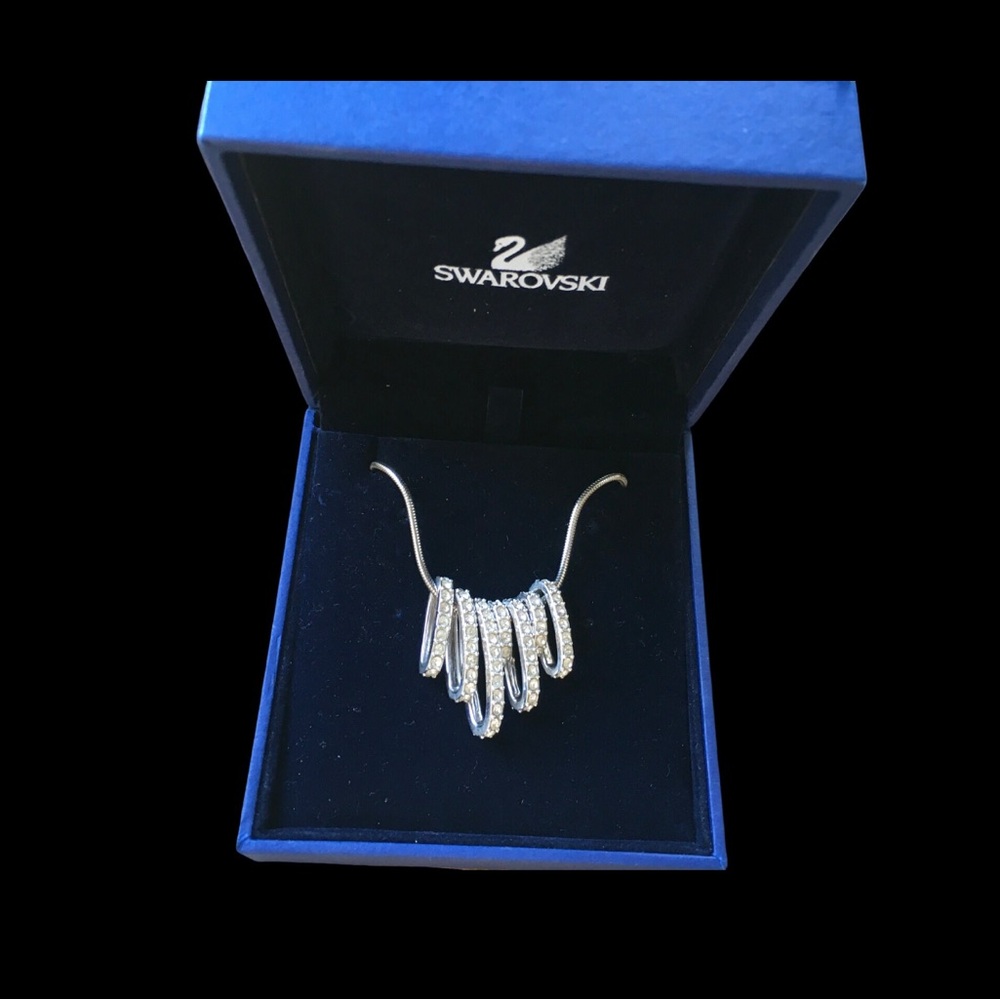 SWAROVSKI Dance Necklace 7 Row Crystal 1808912 Silver Plated